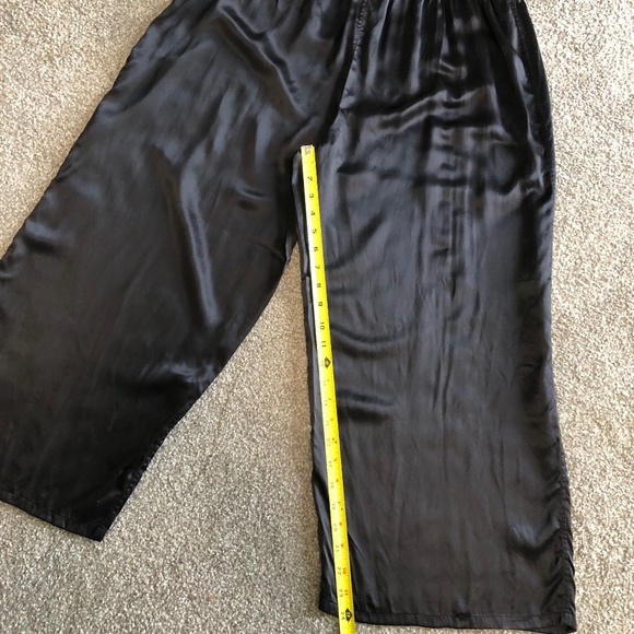 SOLD Citron Santa Monica Silk Elegant Wide Leg Pants XL Black - Picture 8 of 9
